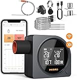 INKBIRD ISC-028-BW BBQ Temperature Controller Automatic Smoker Fan, High and Low Temperature Alarms, Compatible with Big Green Egg, Kamado Joe, Primo, Vision Grill, Akorn Kamado, Weber