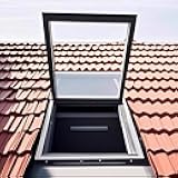 Skylight House Roof Window Skylight Windows for House Roof Multi-Angle Viewing Aluminium Window Heavy Duty Weatherproof Security Door for Basement/Attic/Sunroom(LxW 55x70cm/21.7x27.6in)