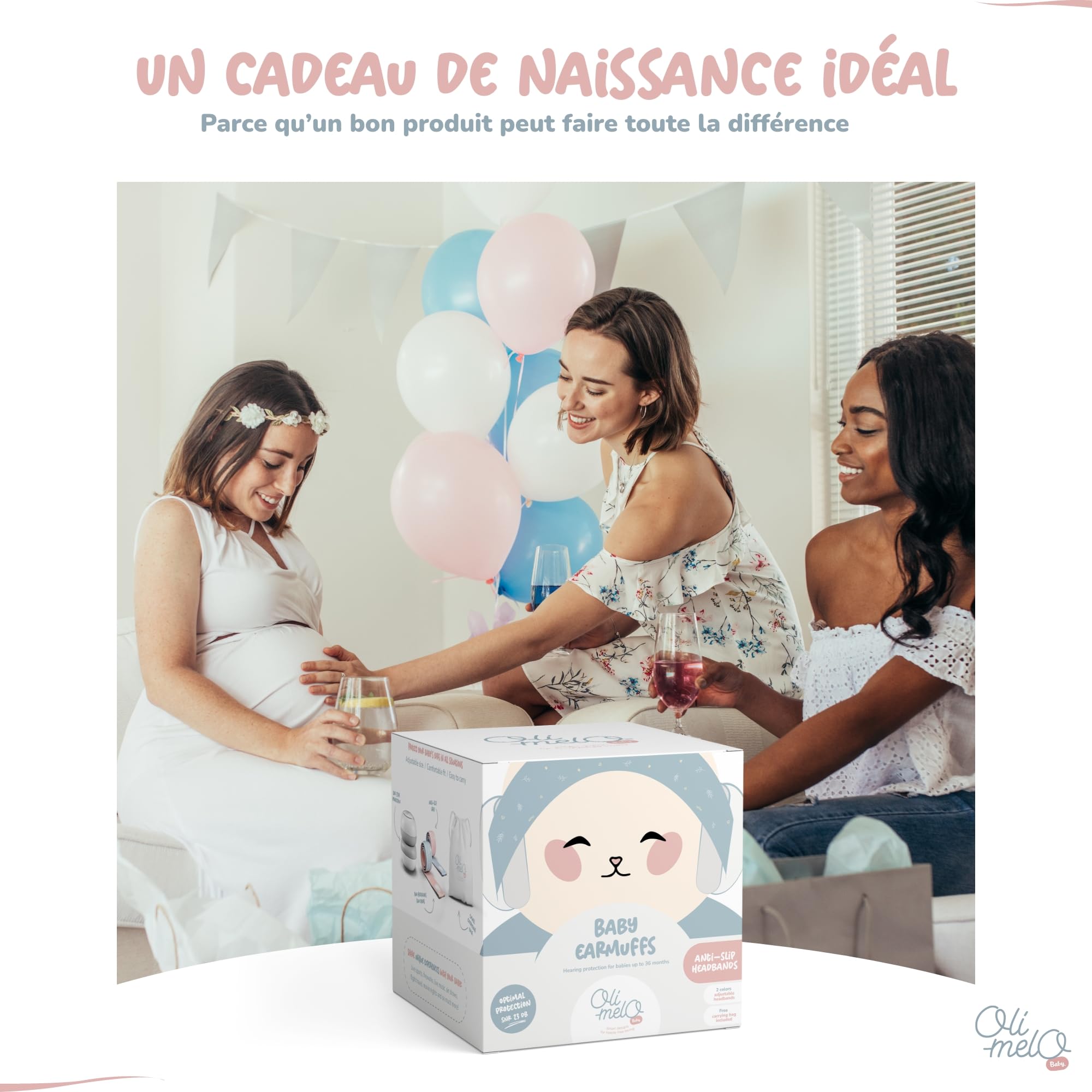 Casque Anti Bruit Bébé : Protection Auditive, Amélioration du Sommeil, Avion - Certifié CE - Bandeaux Antidérapants - Protège les Oreilles jusqu'à 34 dB - Nourrisson, Enfant jusqu'à 36 Mois