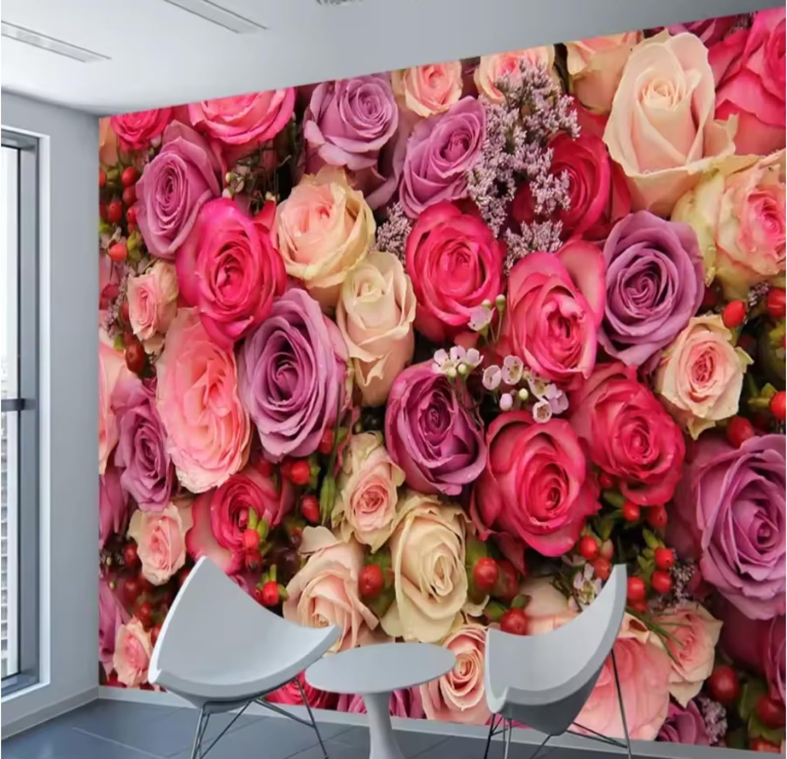 Tapety dekoracja salonu tapety wystrój domu czerwona róża kwiatowy mural 3D tapeta, 3D, 430 x 300 cm