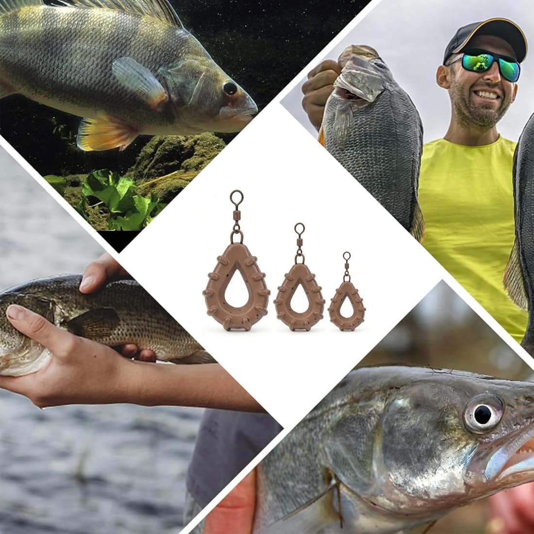 3 Pezzi Pesi Dapesca, Piombi Da Pesca Piombi Pescamare, Piombo Da Pescapesi Piombini Da Pescaforma Di Goccia, Adatto Per Lapesca All'Aperto, Lapesca In Mare, 50 G/60 G/80 G