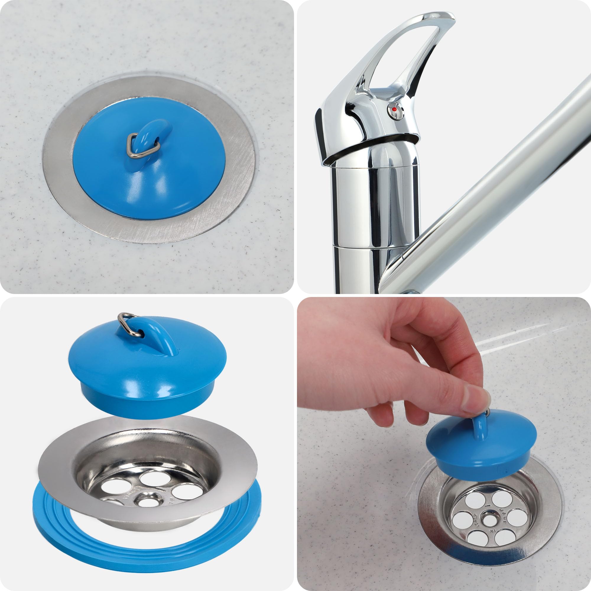 GOSPO Fregadero con grifo de pie, lavabo 61 cm x 44 cm x 23,5 cm, lavabo con rebosadero y sifón, incluye accesorios, color blanco