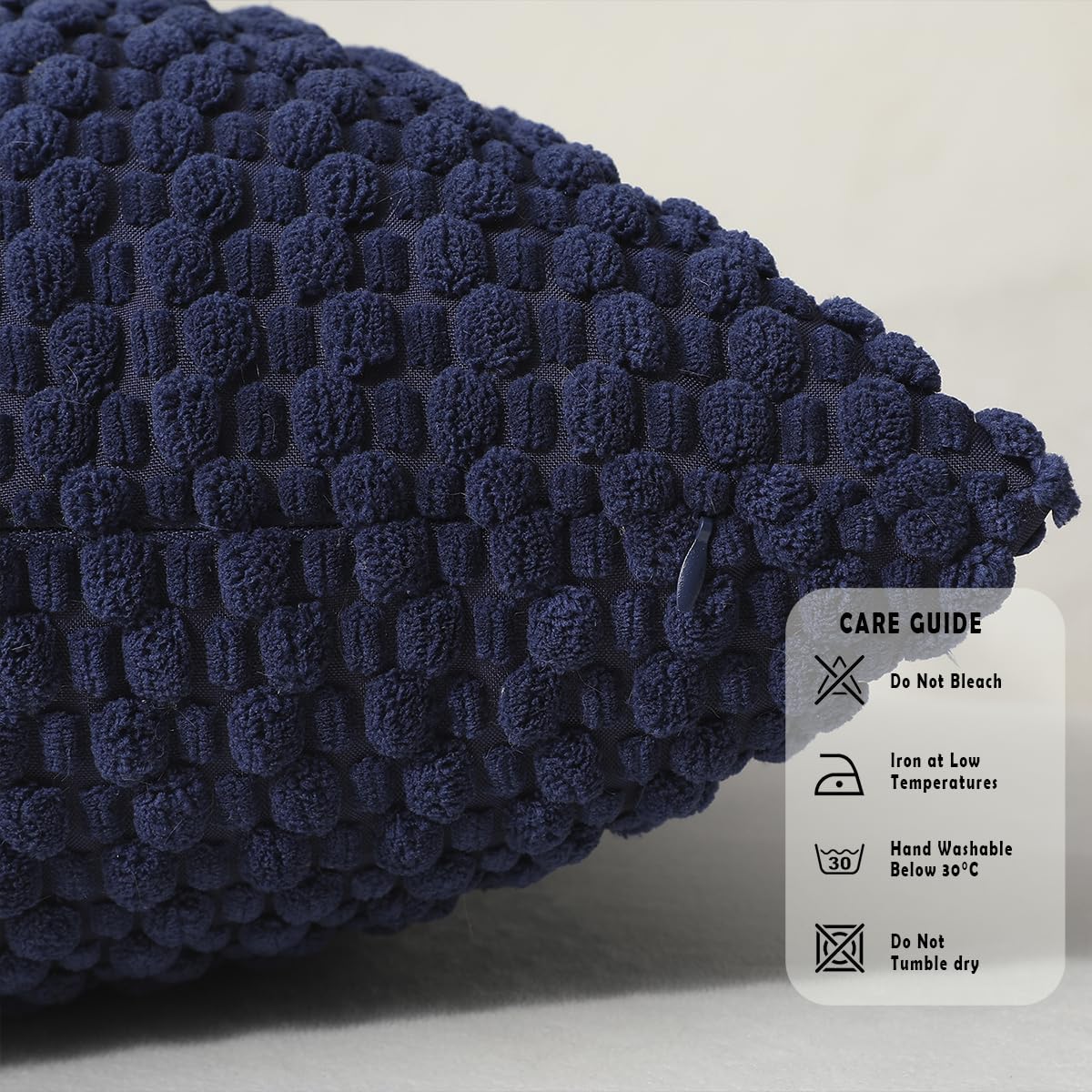 Tennove Cushion Covers 45x45cm Decorative Modern Navy Blue Pillow Cases Pack of 2 Corduroy Boho Soft Throw Pillow Covers Square Pillowcases for Sofa Living Room Bed Home Decor - Image 4