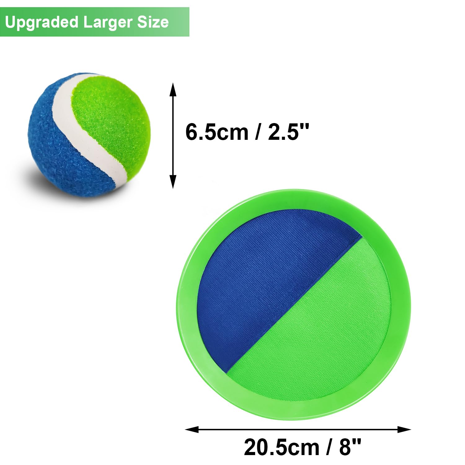 Jalunth Captura Bolas Raqueta Set - Lanzamiento Pelota Juegos Juguetes Playa Agua Jardin Exterior Interior Piscina Terraza para Niños Niña Infantiles Adultos 2 3 4 5 6 7 8 9 10 11 Años Pascua Regalos