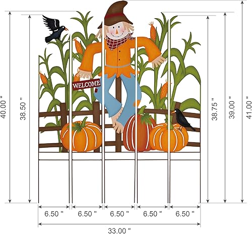 Miniatura 7 de glitzhome - Letrero de espantapájaros rústico, decoración de patio, pórtico y pared, otoño, cosecha y Día de Acción de gracias, con estacas, con