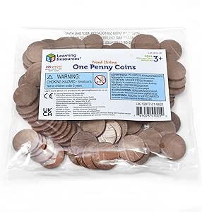 Set Di 100 Monete Giocattolo Da 5 Pence Learning Resources: L'euro Per Imparare A Contare