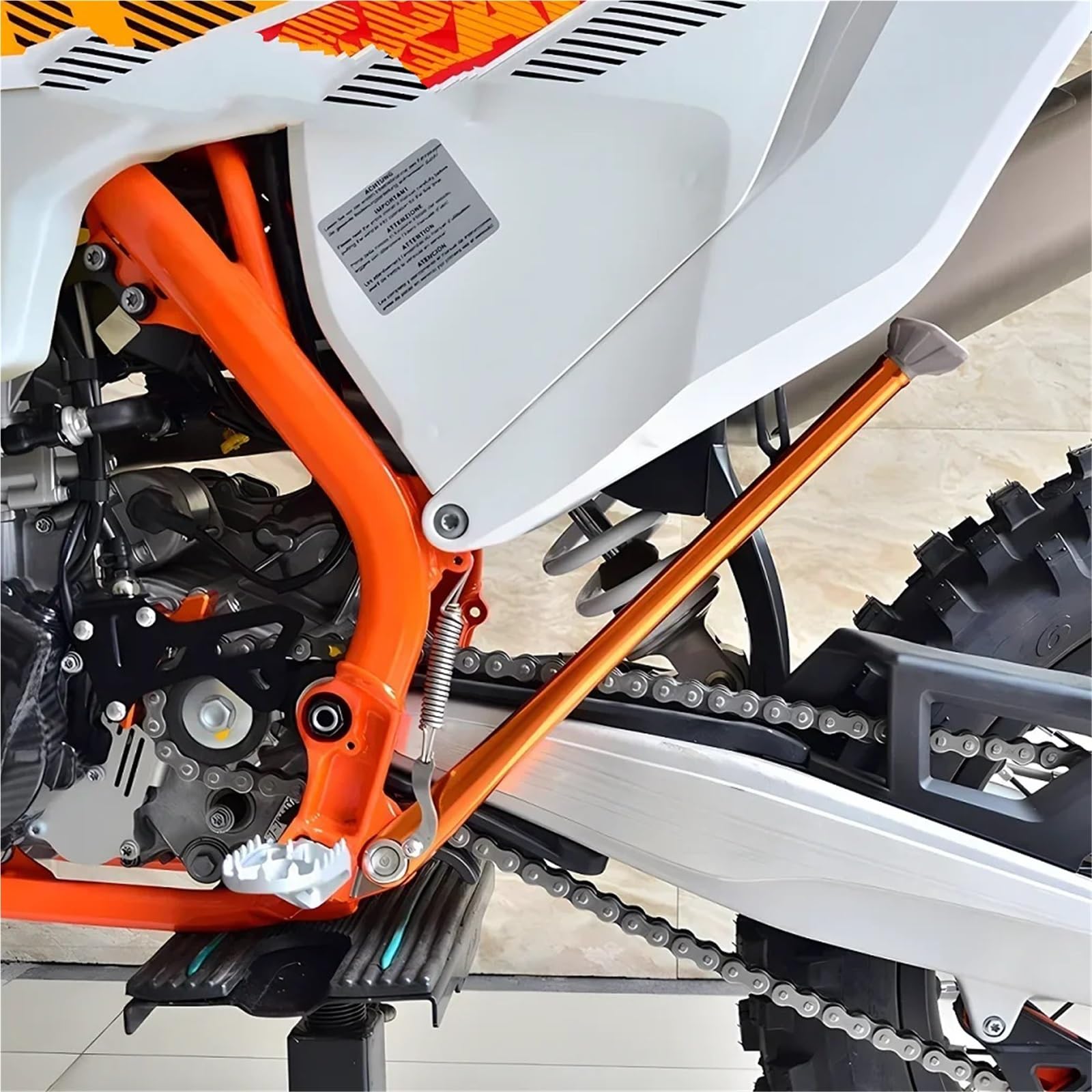 adapter podpórki Zestaw Sprężyn Podpórki Bocznej Do Motocykla Pasuje K&TM EXC EXCF XC XCF XCW SX SXF Six Husq&varna TE FE2008-2023(08-16 Orange)