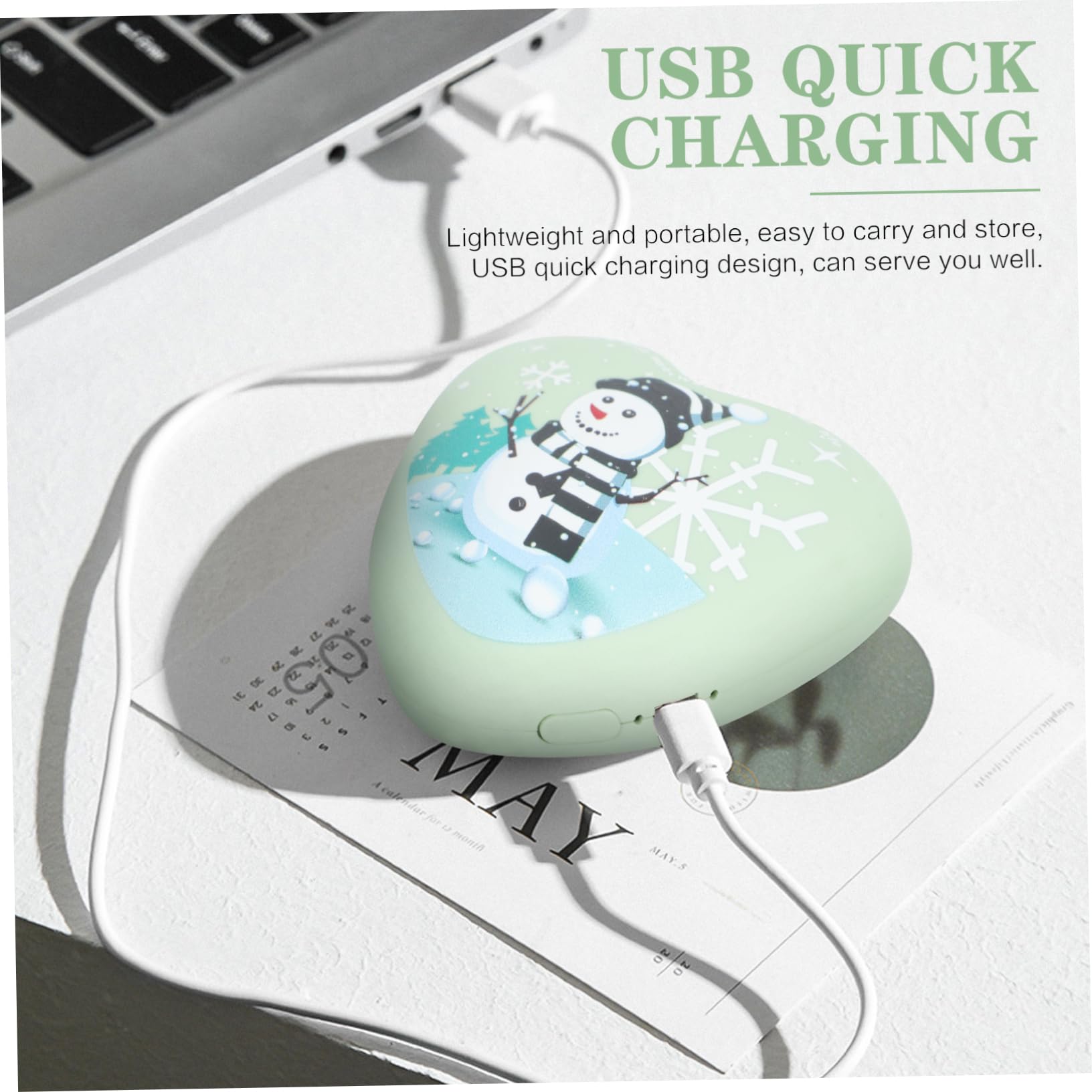 SUPVOX Scaldamani Sensore Usb Luci Torcia Mano Veloce Riscaldatori Tocco Lampada Guidato Notte Lampadina Portatile Ricaricabile Leggero Lampade Magnetico Plastica Green
