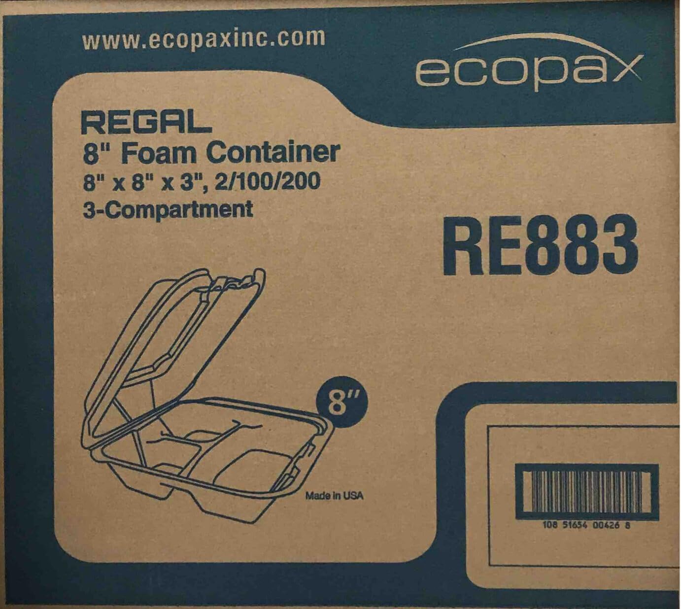 Amazon.com: Ecopax U-Vent 3 Compartment Foam Take Out Container