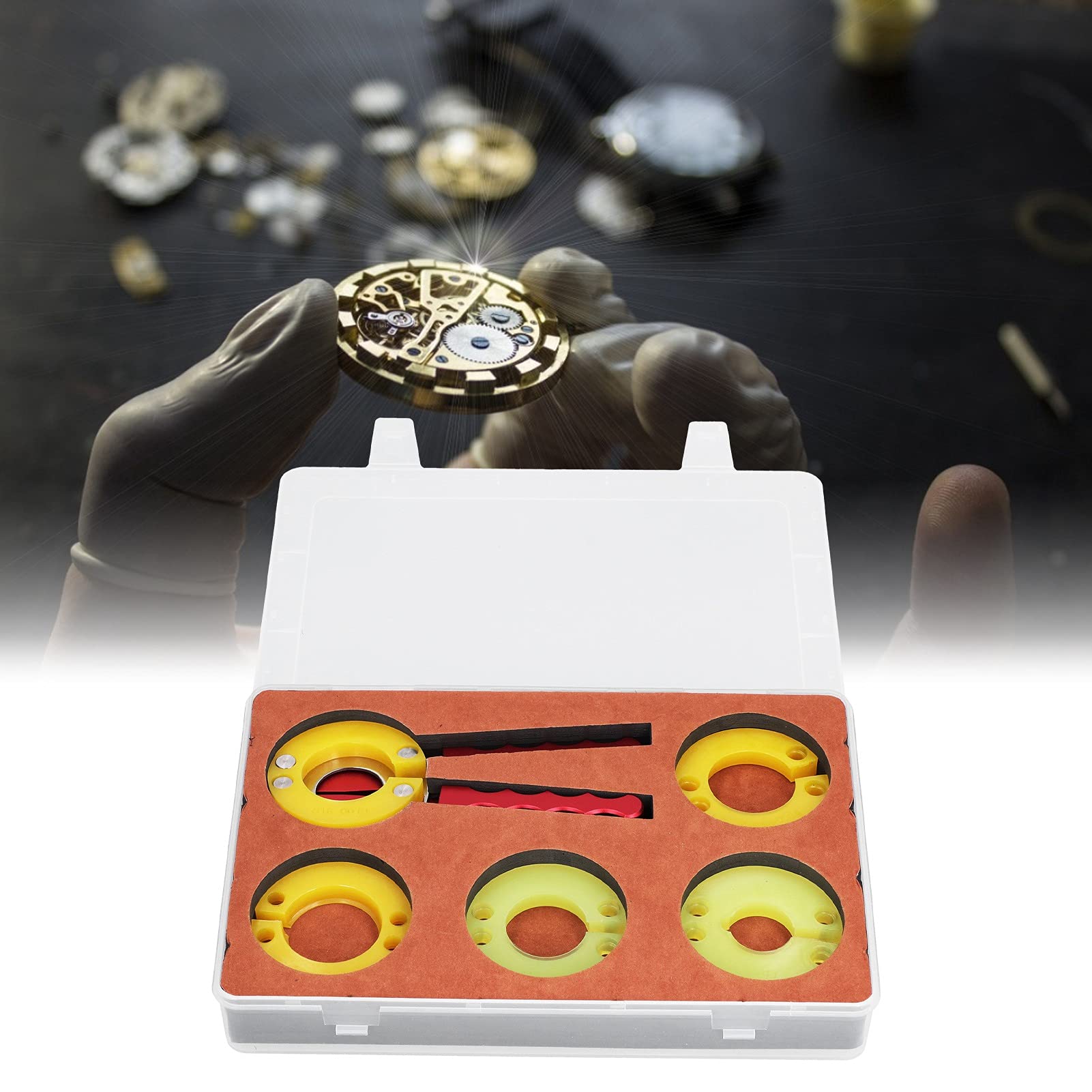 Guarda lunetta apri anello in gomma morbida strumento di rimozione posteriore dell'orologio kit professionale di strumenti di riparazione per orologiai orologio lunetta apri apri pinza kit di strume