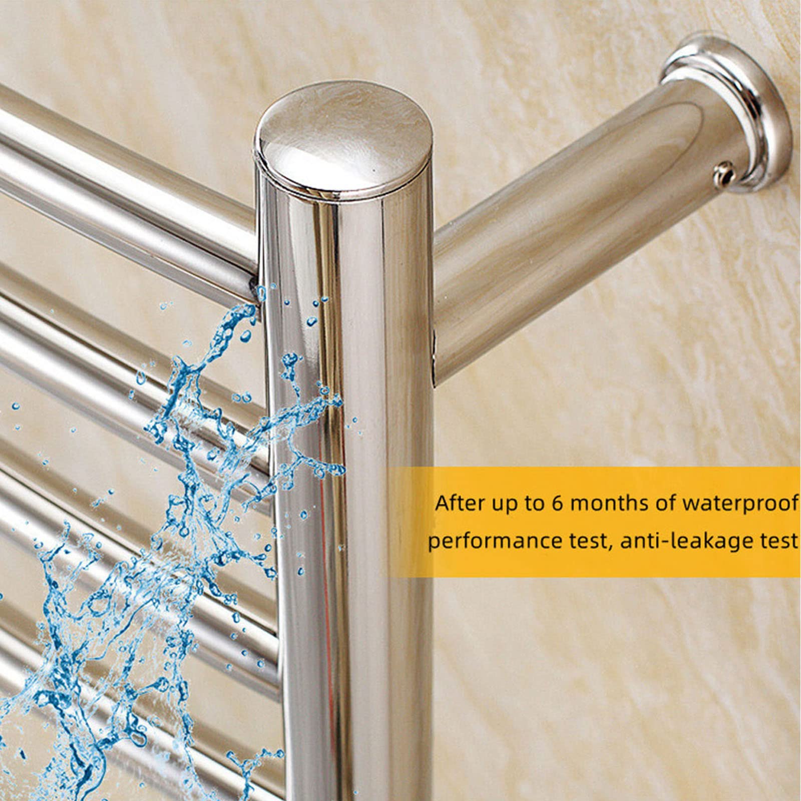 ZQFIDFYR Towel Warmer Drying Rack for Bathroom Modern Polished 304 Stainless Steel Heated Towel Rack Wall-Mounted 178W Heated Towel Rail with 5+10 Bars (Plug in)