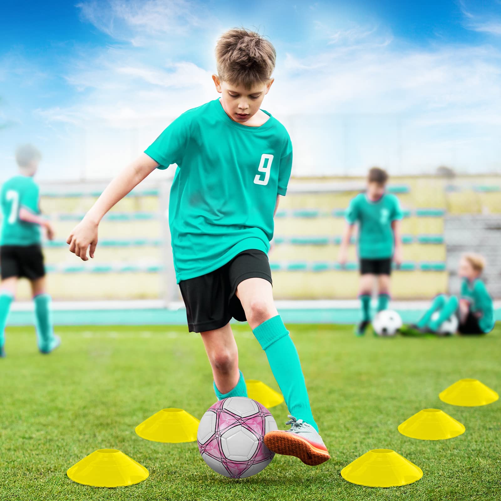 Kids Soccer Goals for Backyard Set - 2 of 4' x 3' Portable Soccer Goal Training Equipment, Pop Up Toddler Soccer Net with Soccer Ball, Soccer Set for Kids and Youth Games, Sports view 7