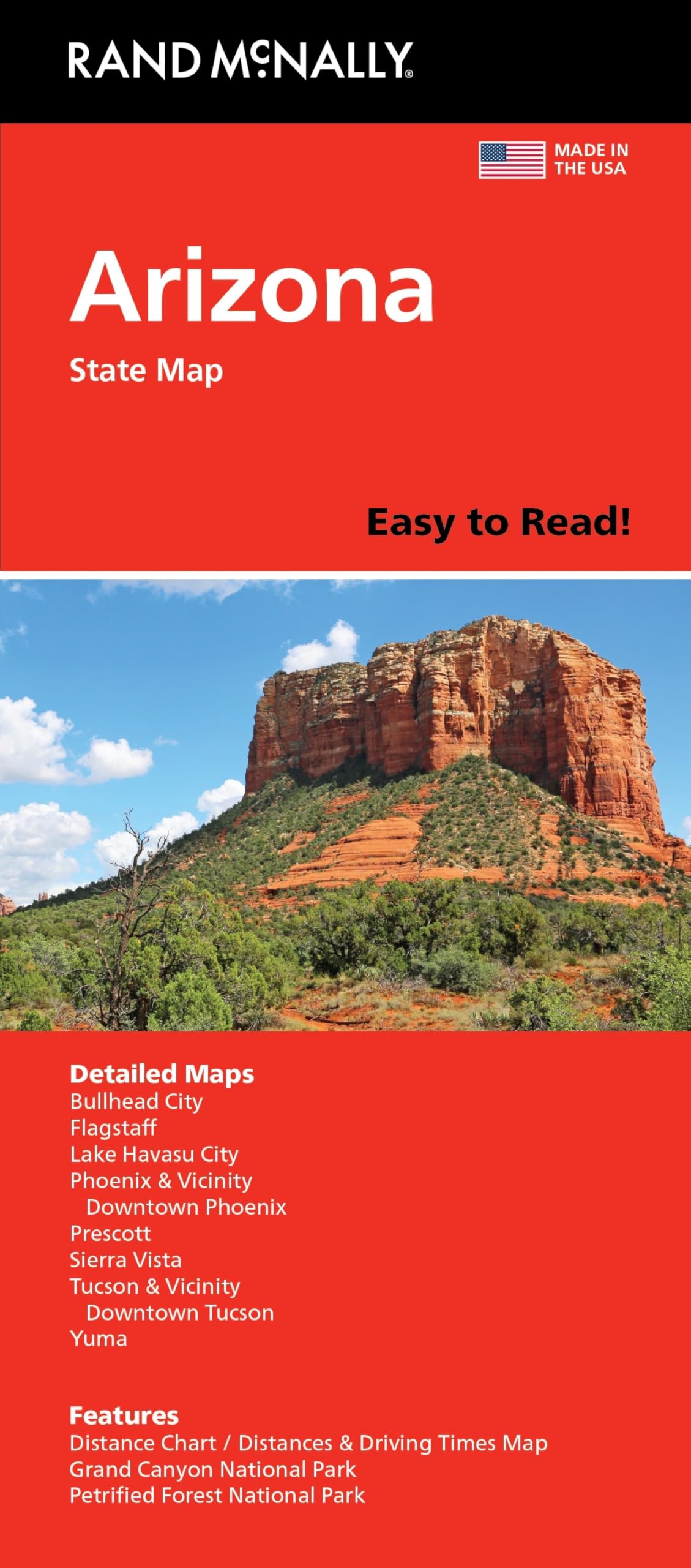 Rand McNally Easy to Read Folded Map: Arizona State Map