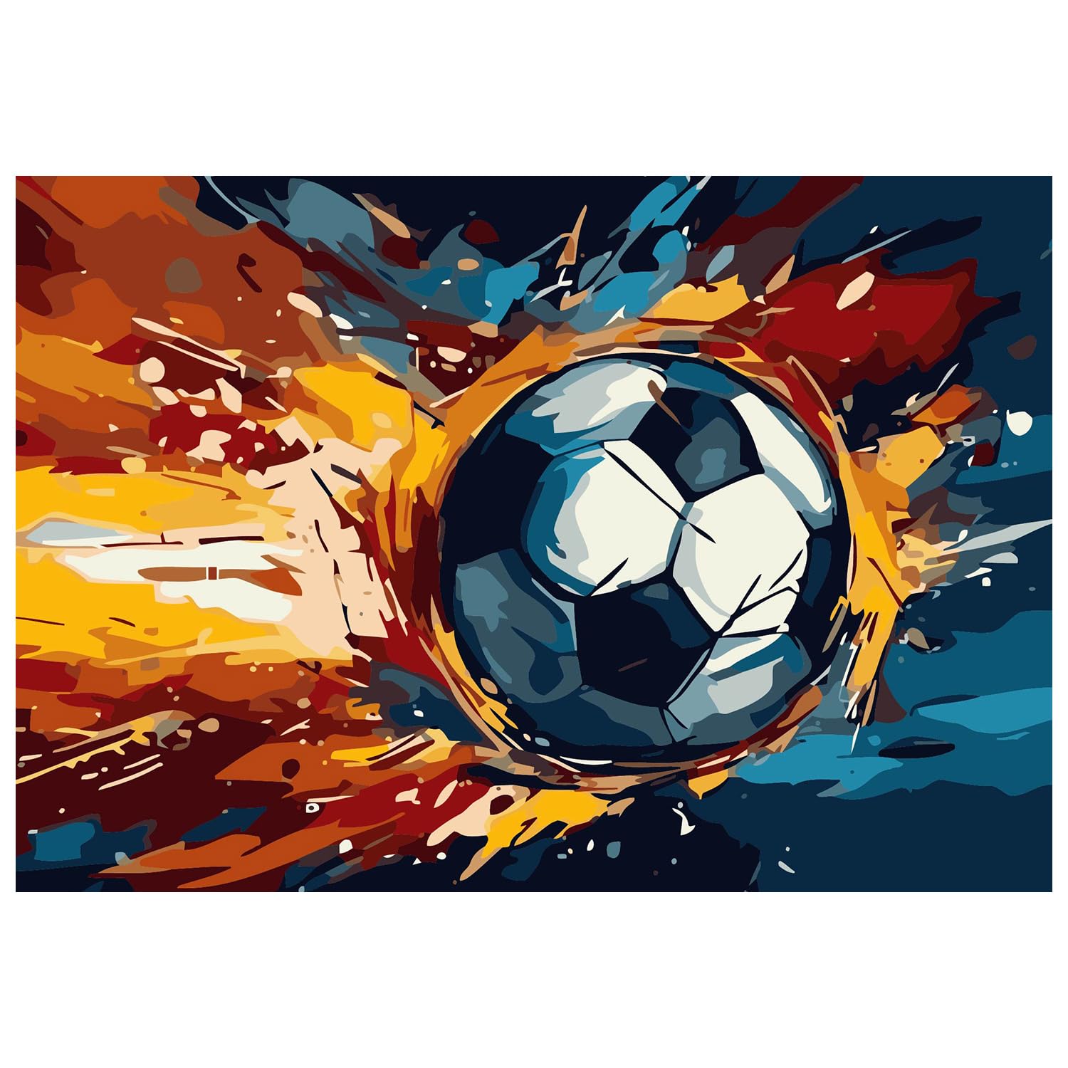 Fußball Malen nach Zahlen, Malen nach Zahlen Erwachsene, Paint by Numbers Adult, DIY Handgemalt Ölgemälde für Home Décor Geschenk 40x50cm