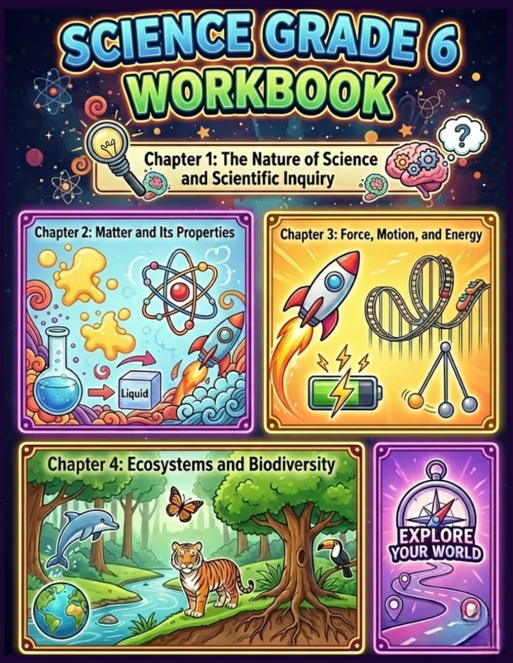 SCIENCE GRADE 6 WORKBOOK: "A Comprehensive Middle School Guide with Interactive Lessons, STEM Activities, and Practice Worksheets"