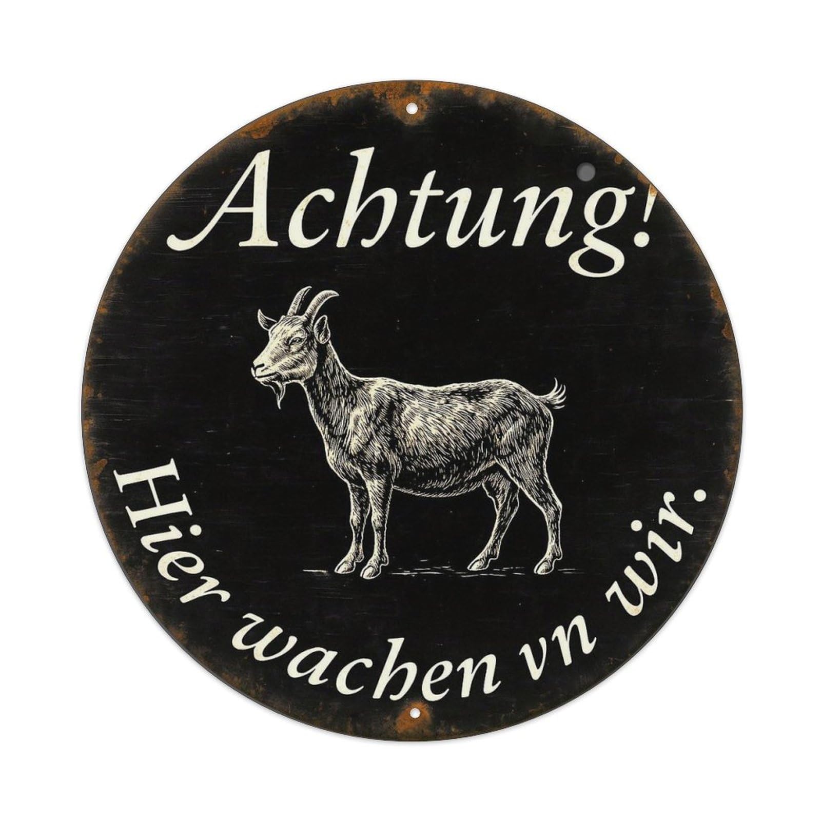 Attention Goat Warning Sign Art Metal Tin Sign Plaque