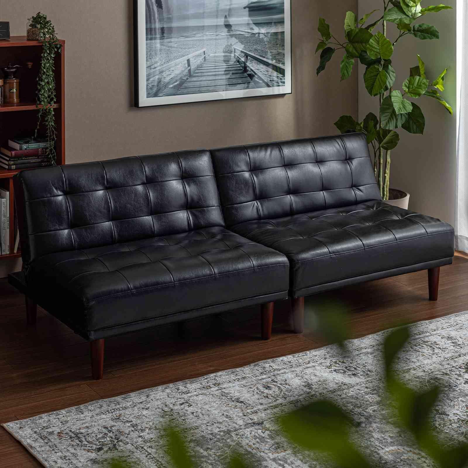 ※ ベッドになるソファ ブラック [8016] ☆ ベッドになるソファ ブラック [8016] 【公式通販】