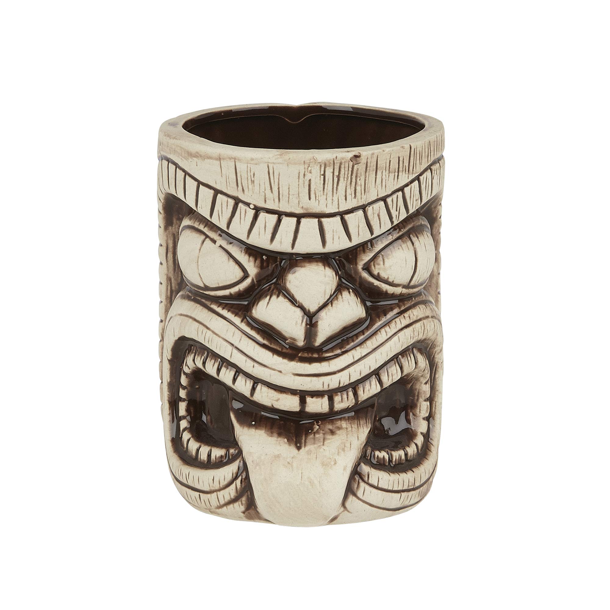 Beaumont Ceramic Toscano Lono Tiki Mug 450ml - Light & Coffee Brown
