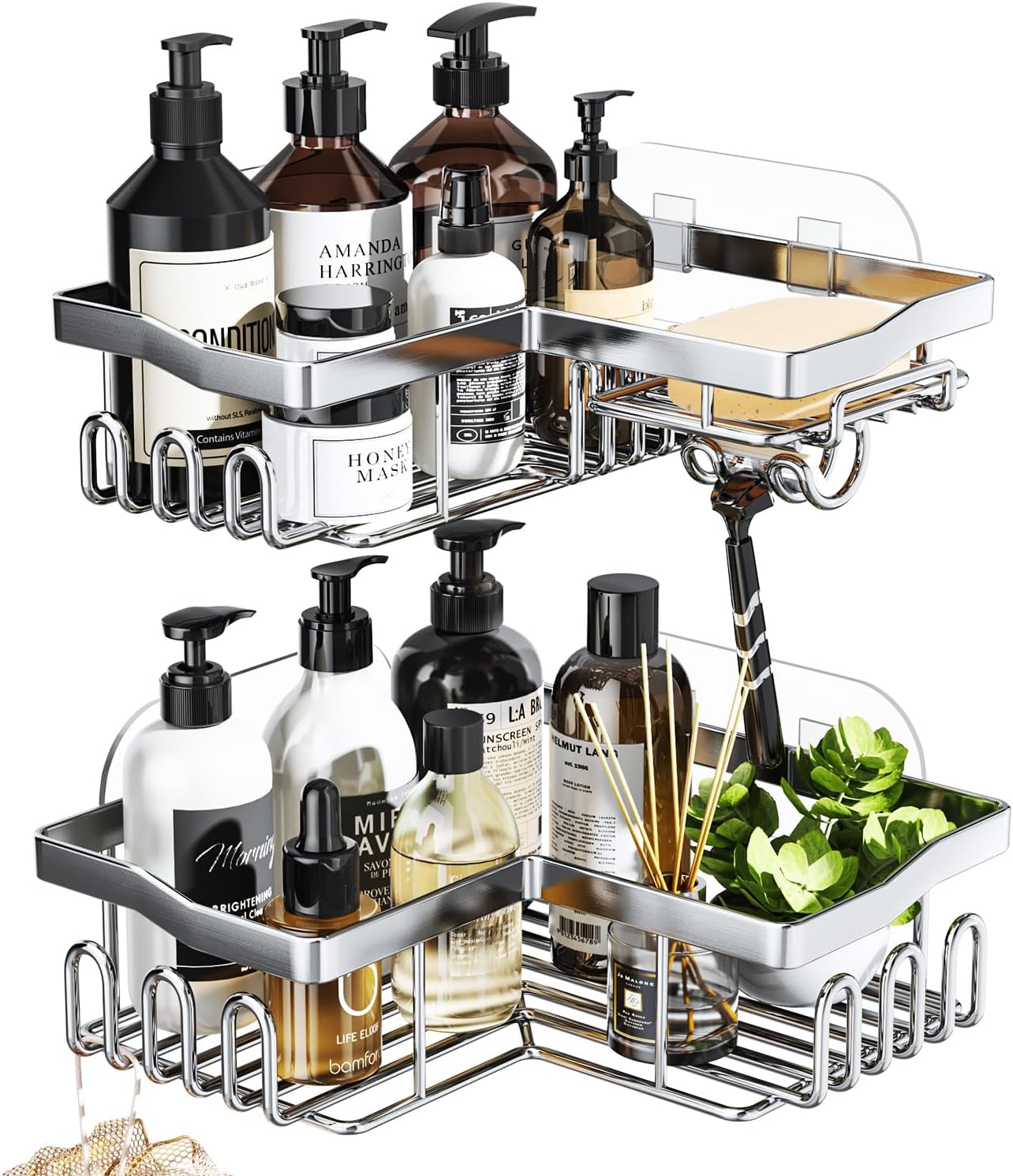 Shower Caddy with Soap Holder, 2 Pack