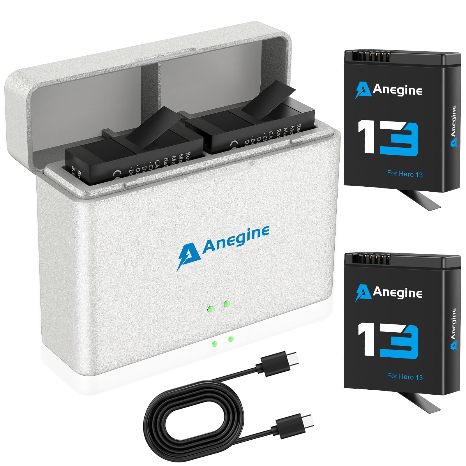 Amazon | Anegine Go Pro Hero 13 バッテリー 2個2100mAh大容量電池