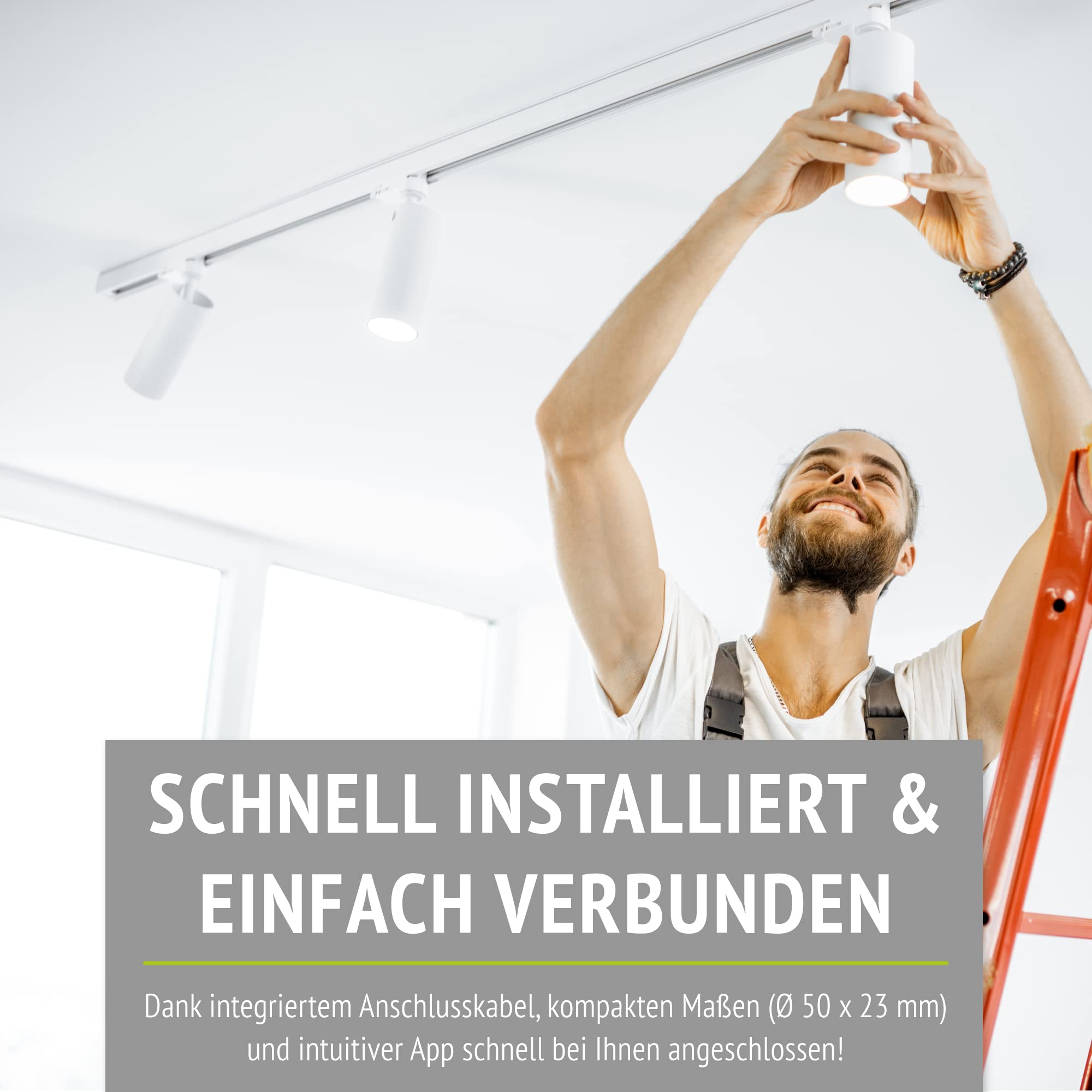 linovum Smart LED Modul 10er Set flach 4W RGBW WLAN dimmbar Alexa Google | Zehn smarte LED-Module mit RGB & Weißtönen - per App & Sprache steuerbar, warmweiß bis kaltweiß, GU10-Ersatz, ohne Hub
