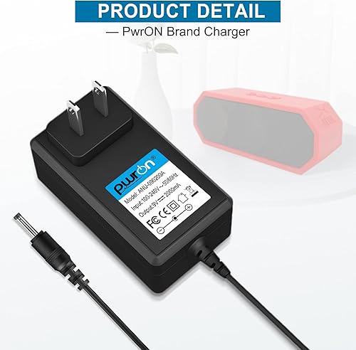 Miniatura 2 de PwrON Cargador adaptador de corriente alterna compatible con Altec Lansing iMW455 La chaqueta Bluetooth inalámbrico BT altavoz fuente de alimentación