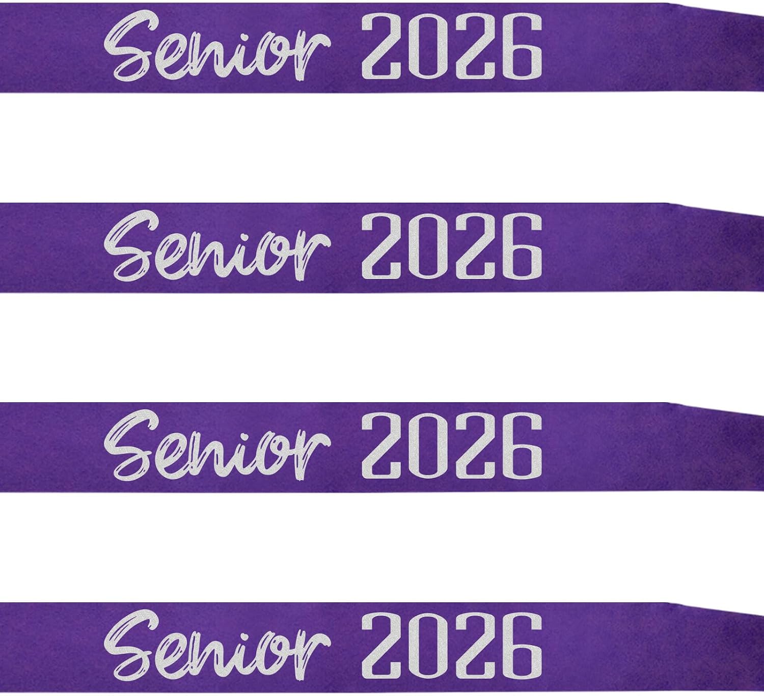 4Pcs Hot Pink Senior Sash 2027 Satin with Silver Glitter Letters Cheerleader Graduation Celebrations Sashes Senior Class Competition Sashes,Hot Pink Silver