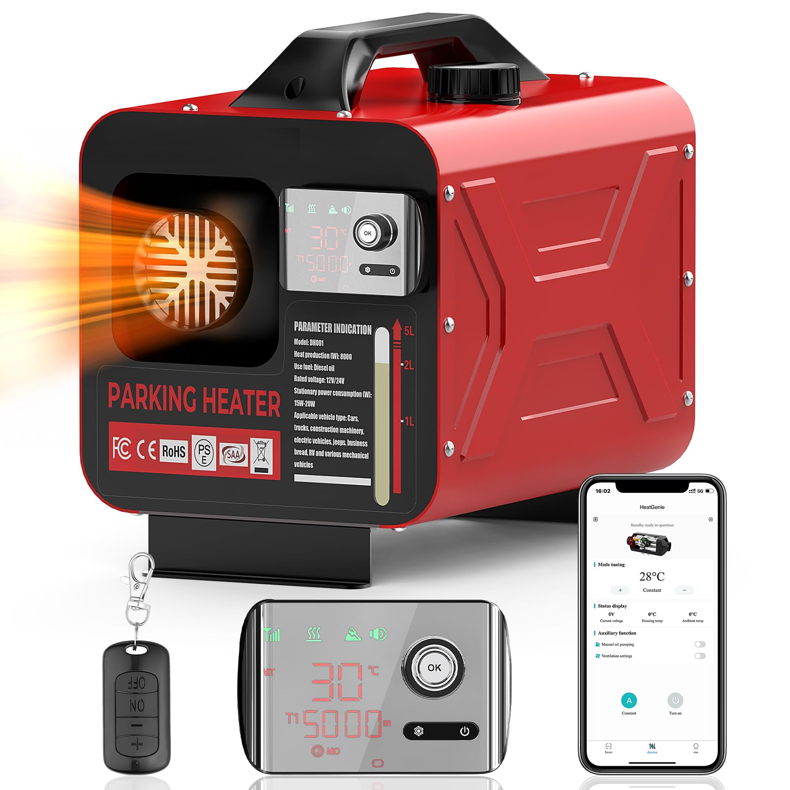 Amazon.co.jp: GEARPOWER 12V/24V/110V 8KW ディーゼルヒーター, 車用 