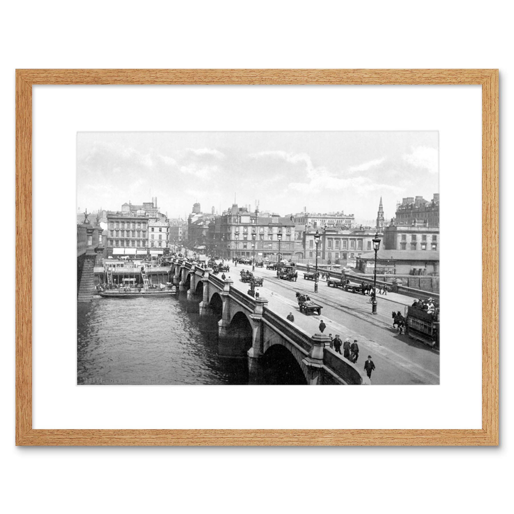 Wee Blue Coo Vintage Photo Glasgow Bridge Scotland Framed Wall Art Print