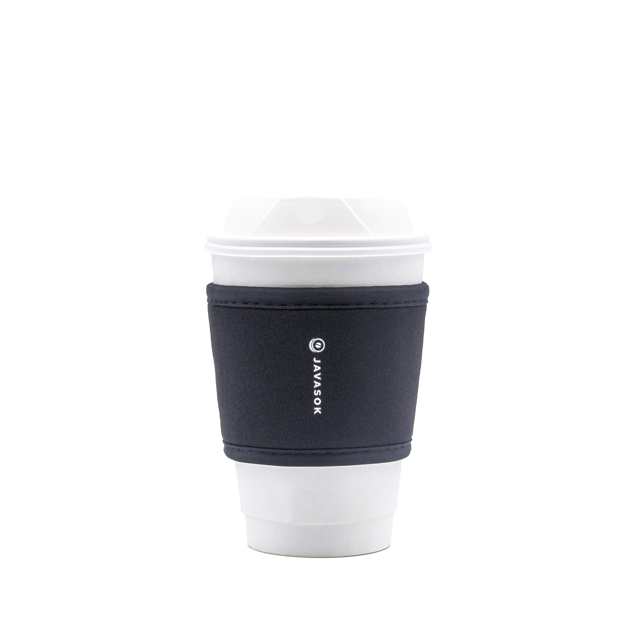 Java Sok Reusable Hot Coffee Cup Sleeve for Hot Coffee and Tea from Starbucks Coffee, McDonalds, Dunkin Donuts, More (Black)