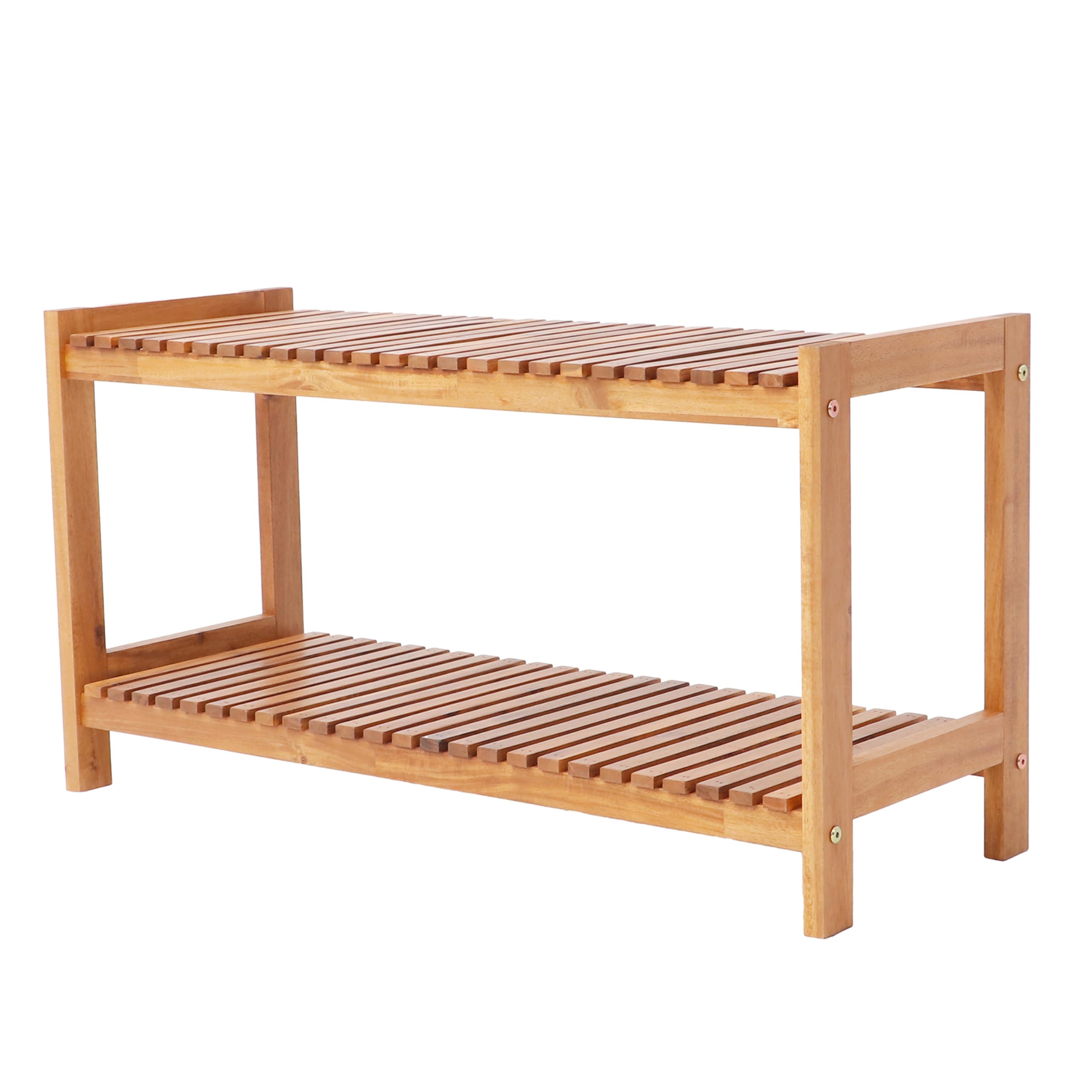 Amazon.com: VICTORY RELAX 2-Tier Long Acacia Wood Shoe Rack, Wide ...