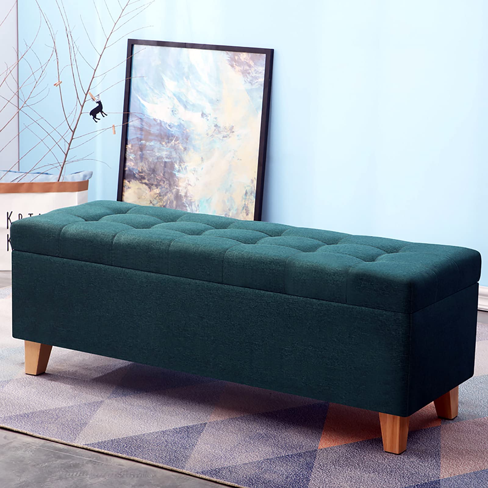 Repose-pieds moderne en lin pour chambre à coucher et salon cosy