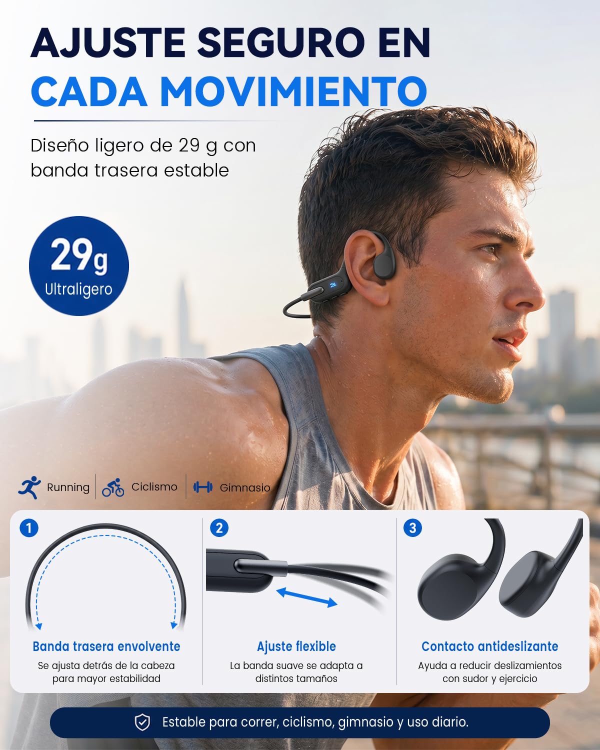 HIFI WALKER Auriculares Conducción Ósea Natación, IPX8 Impermeables para Nadar, MP3 32GB, Bluetooth 6.0, Open Ear Acuáticos para Piscina, Correr, Ciclismo y Gimnasio