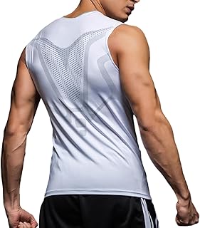 compressão para homens | colete barriga, regata compressão homens,Camisas sem manga com controle barriga para esportes ginástica Fovolat