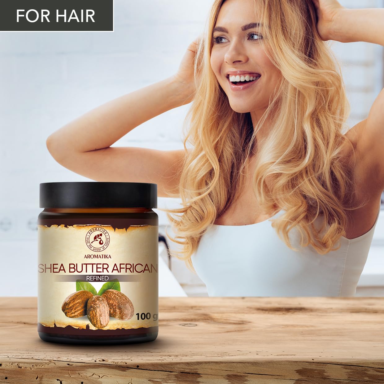 African Shea Butter 100ml - Refined - 100% Natural & Pure Shea Butter - Ghana - Best for Hair - Skin - Nail - Lip - Face - Body - Great for Beauty - Massage - Wellness - Karite Shea Butter