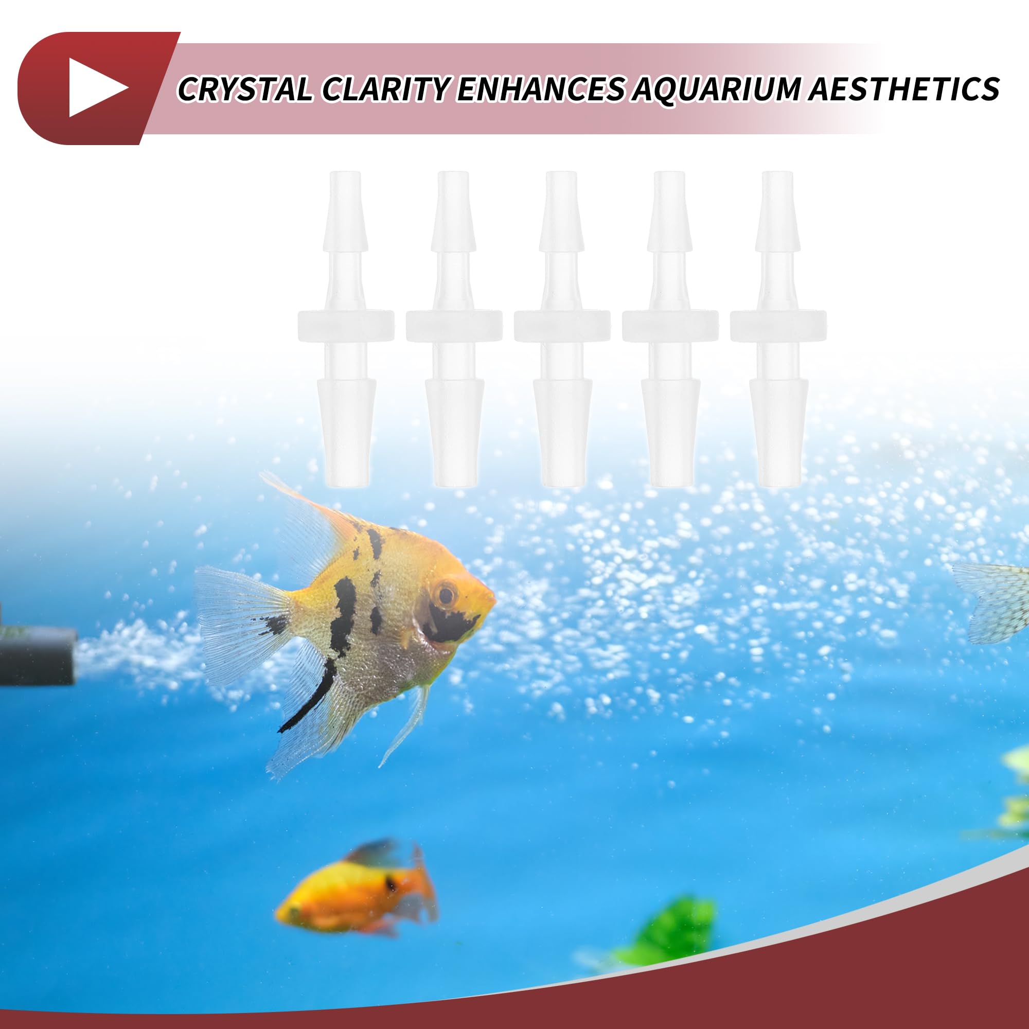 HEROFFIX 5 Pcs Aquarium Plastic Hose Barb Fitting 3/32