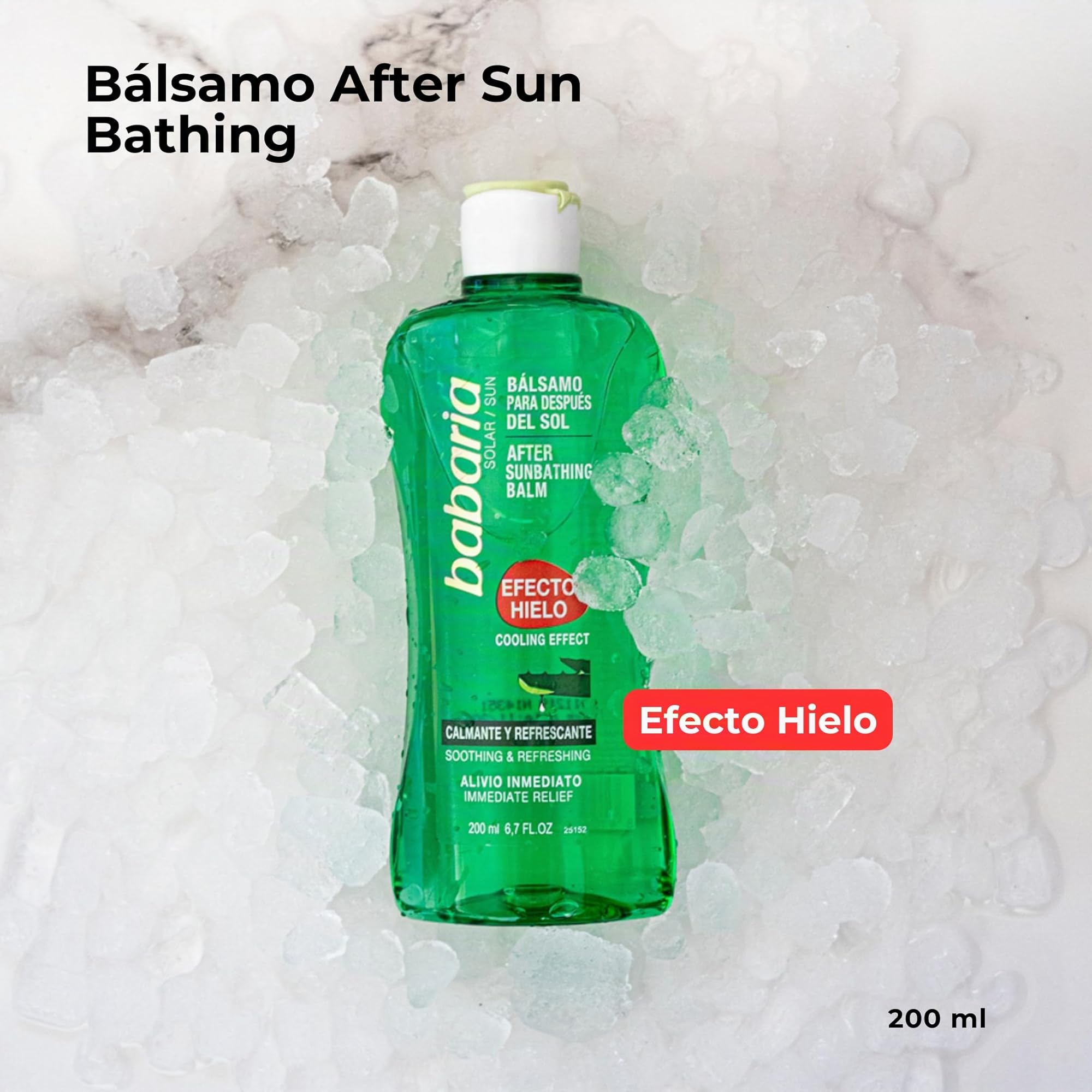 Babaria After Sun Efecto Hielo Aloe Vera 200 ml – Crema Aftersun Prolonga el Bronceado - Aftersun Corporal Mujer y Hombre