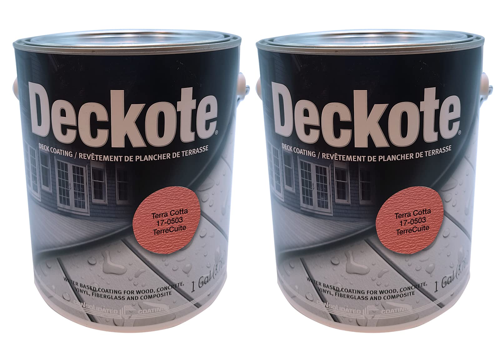 Terra Cotta 1 Gallon, Deck Coating, UV Protection, Waterproof, Durable, for Patios, Stairs, Porches, Balconies, 100 Square Foot of Coverage, (Terra Cotta)