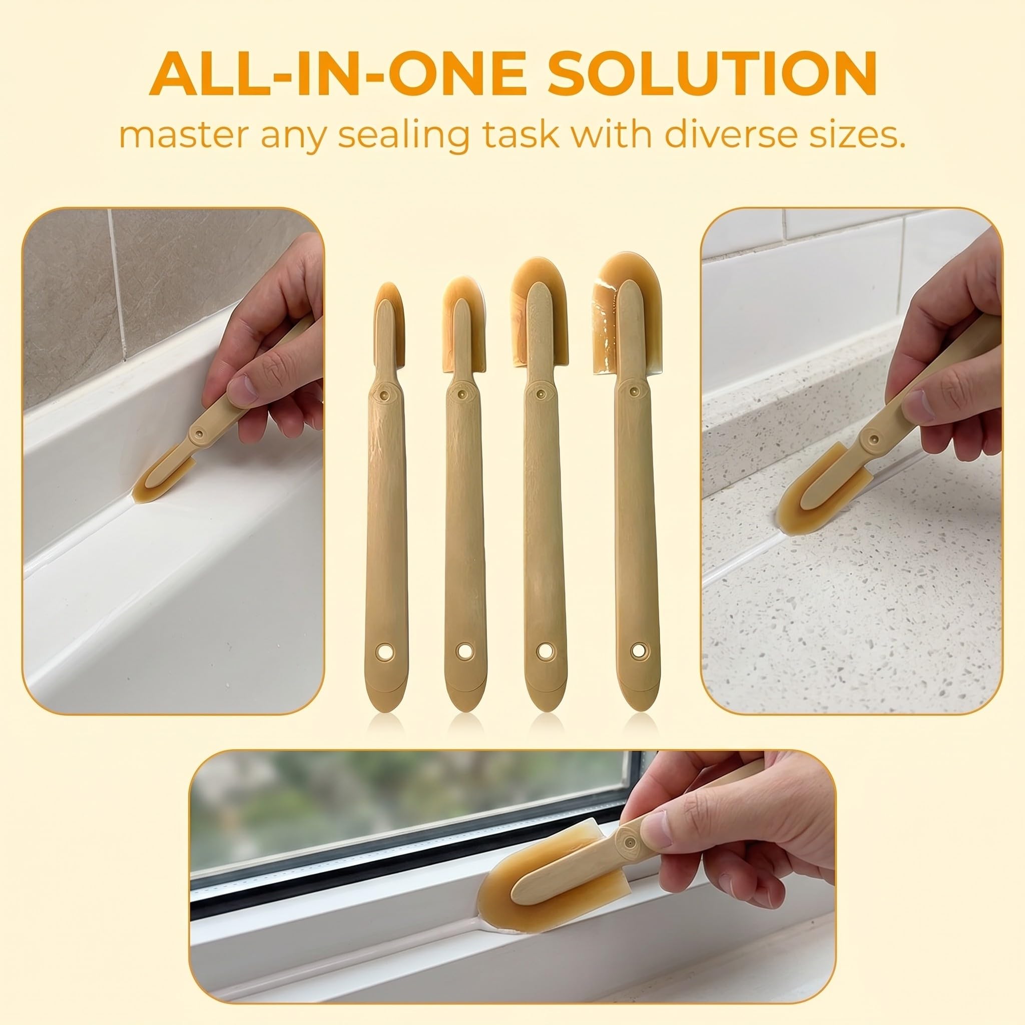 Rimuovi Silicone, Professionale Strumento Per Calafataggio, Spatola Per Silicone Togli,4 Misure, Design Extra-Large, Per Uso Interno Ed Esterno Su Pareti E Giunti In Mattoni, Facile Da Usare