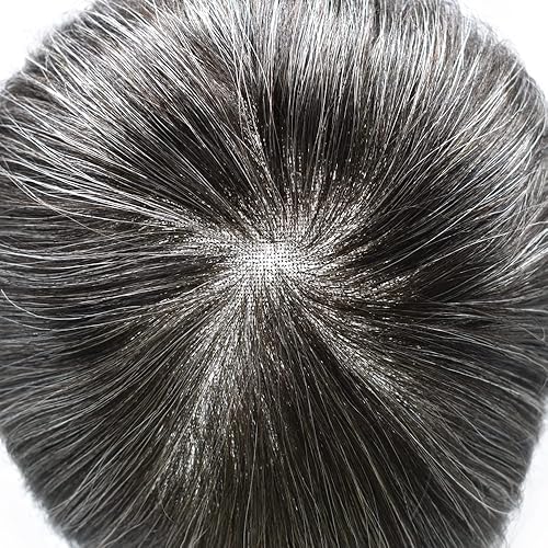 Miniatura 10 de Toupee para hombres, cabello humano real, encaje frontal suizo para hombre, pieza de cabello de encaje tipo tupé, nudos blanqueados, línea de