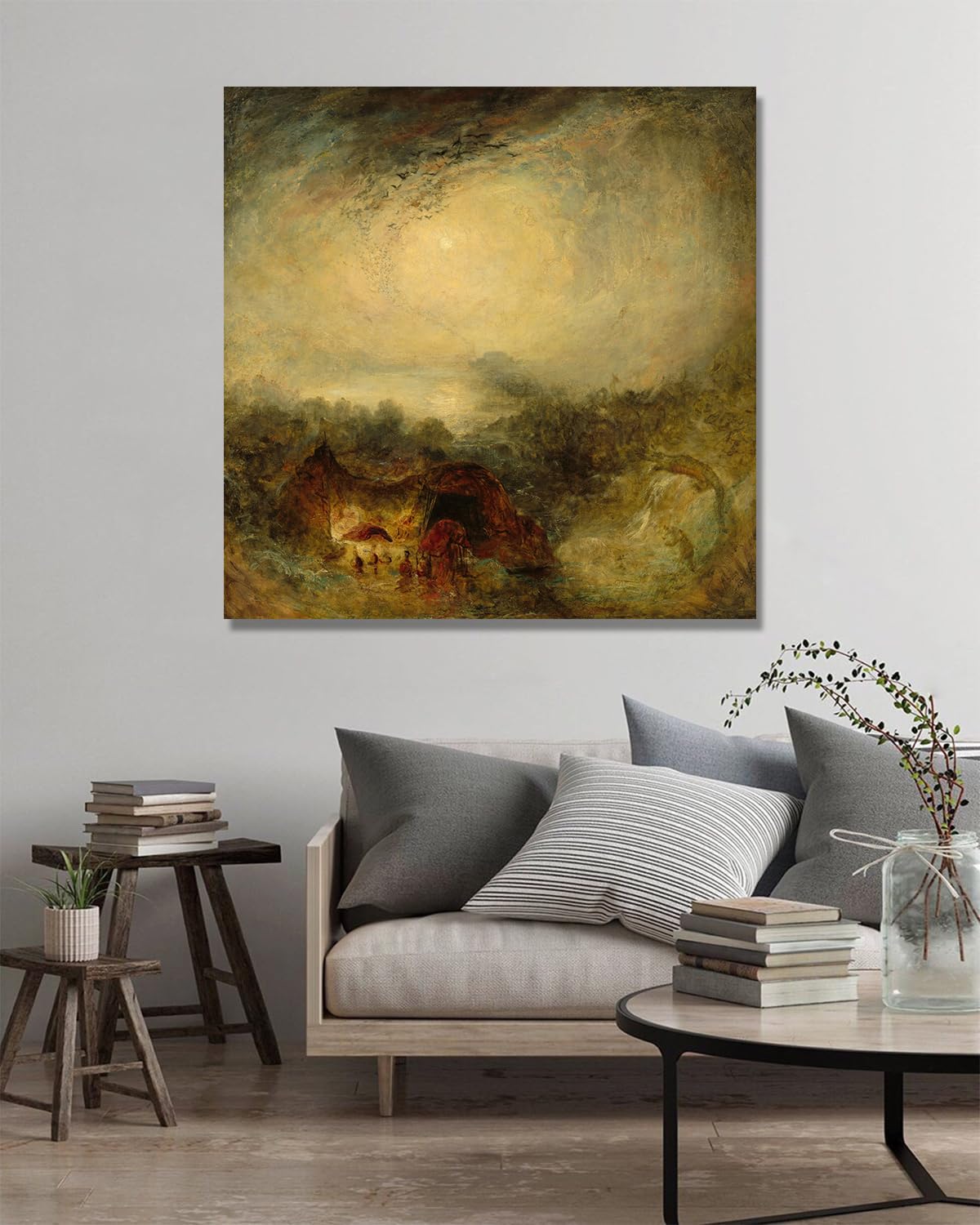 NHLDZYH J.M.W. Turner, wydruki na płótnie, angielski obraz romantyczny, klasyczne i vintage dekoracje wnętrz. A02. 40x40cm. Tylko płótno