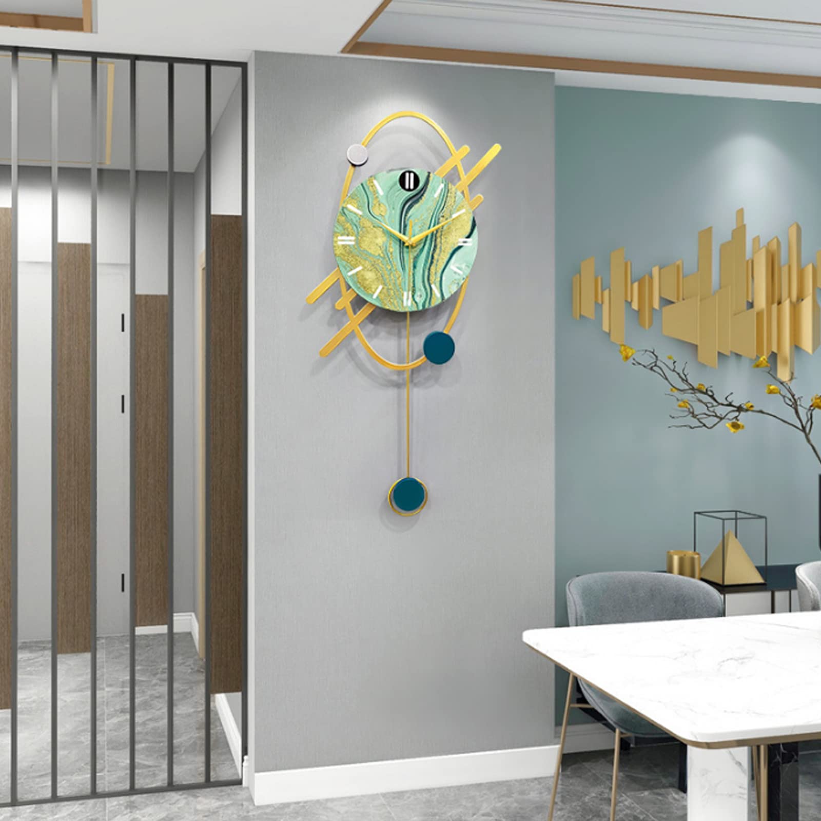 Wewnętrzny cichy zegar ścienny Zegar metalowy na baterie Nordic Luxury Style Fashion Zegar ścienny do biura kuchnia sypialnia strona główna dekoracyjne