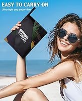 Vista 6 de Toalla de playa de gran tamaño de secado rápido, sin arena, toallas de playa de microfibra ligera para natación, piscina, camping, viajes, hojas