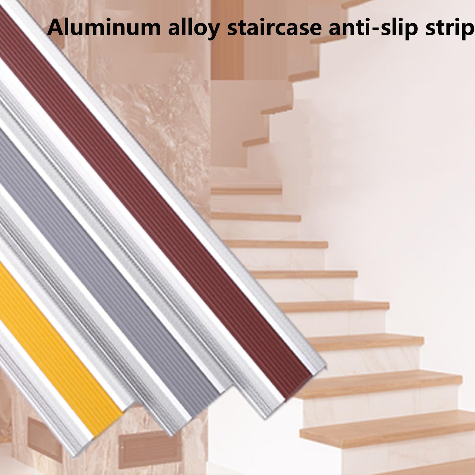 Tira De Umbral ProteccióN, Perfil para Escaleras En Forma De L, Perfil Angular De Aluminio para Escaleras, Tiras Antideslizantes para Peldaños, para Peldaños De Interior Y Exterior ( Color : Yellow ,