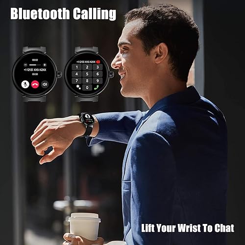 Miniatura 4 de aigo Reloj inteligente para hombres y mujeres, llamadas Bluetooth, 107 modos deportivos, rastreador de fitness con frecuencia cardíaca, monitoreo