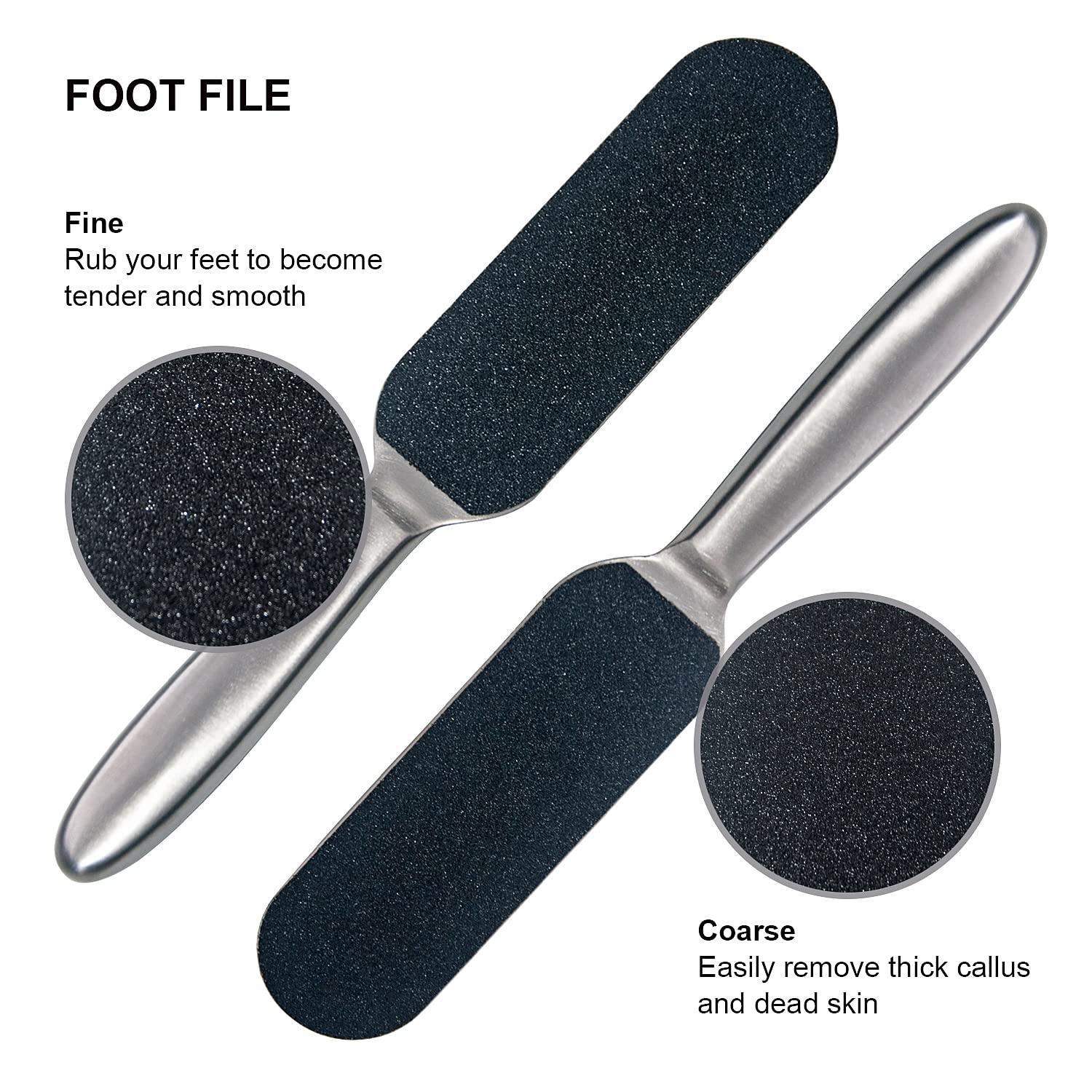 Professional Pedicure Foot File and Callus Remover for Hard Skin Stainless Steel Foot Rasp File with Ten Free Refill Grits Replacement Pads with Two Sides Simple Bath Pedicure Salon Foot Scrubber(21) - Image 4