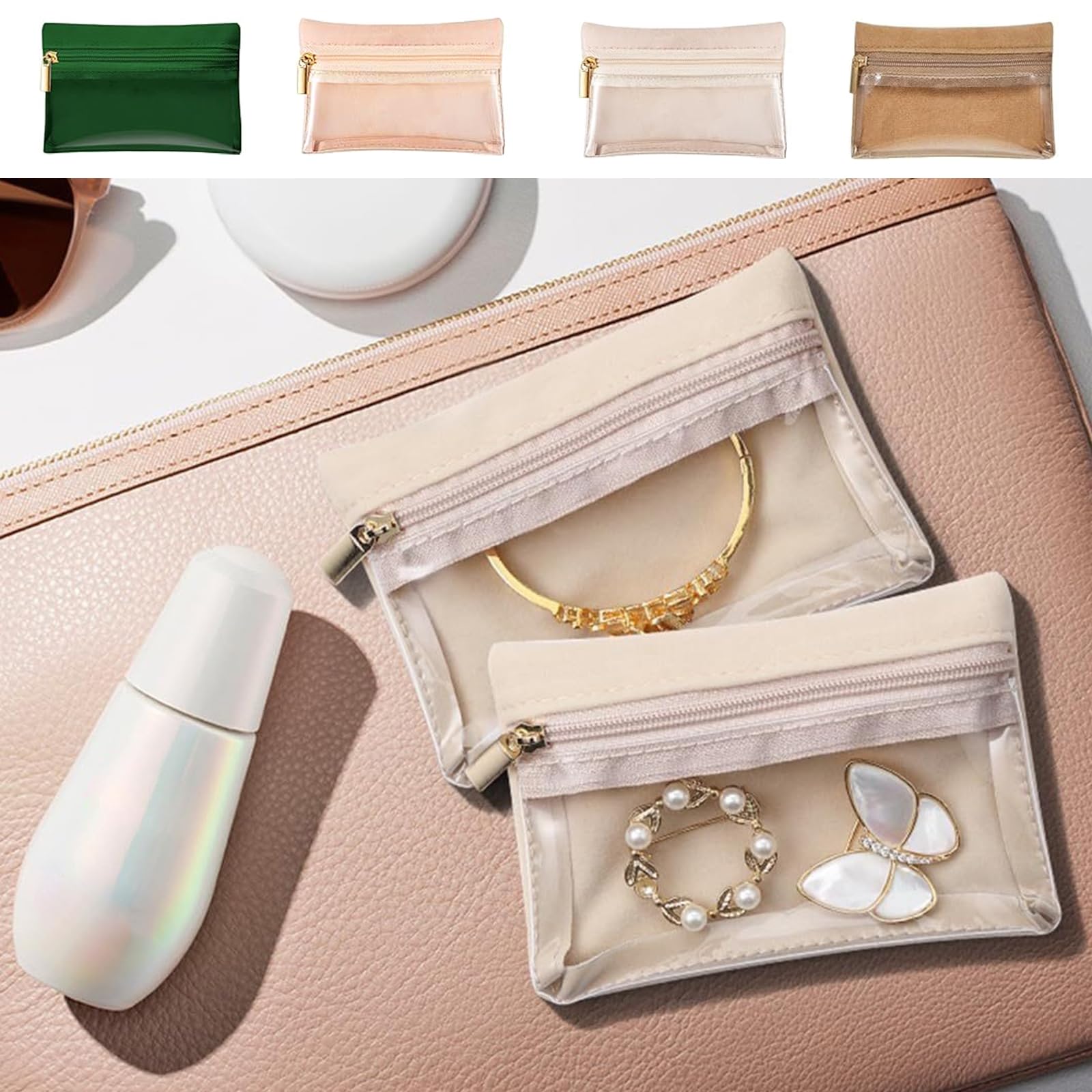 PTILSERY Fashionable Sturdy Jewelry Pouches 12 Pieces Travel Organizers Bags with Zippered for Jewelry and Small Accessories