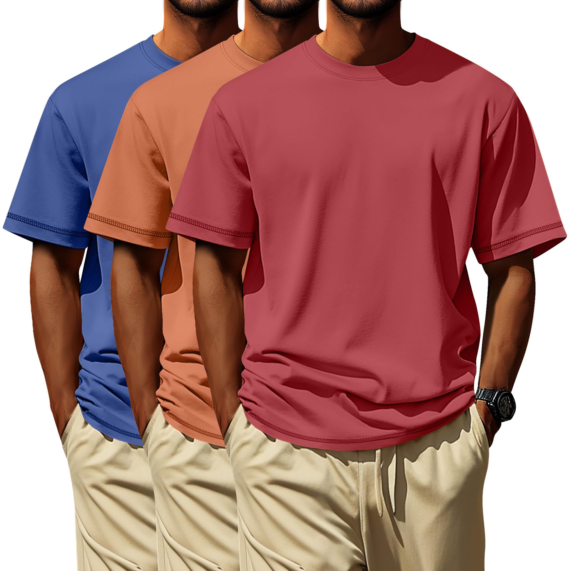 Neer 3 Pack Big and Tall T-Shirts for Men L-7xl Tops