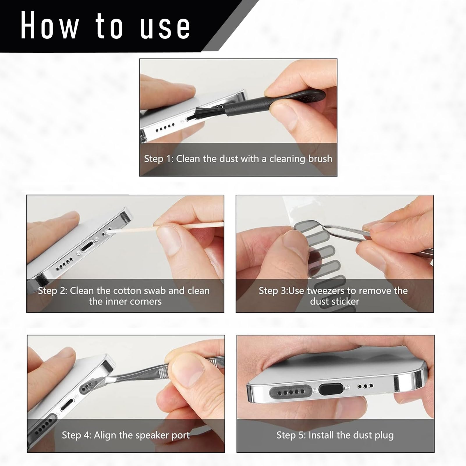 Kit De Nettoyage Pour Haut-parleur De Téléphone Avec 4 Pièces, Coque