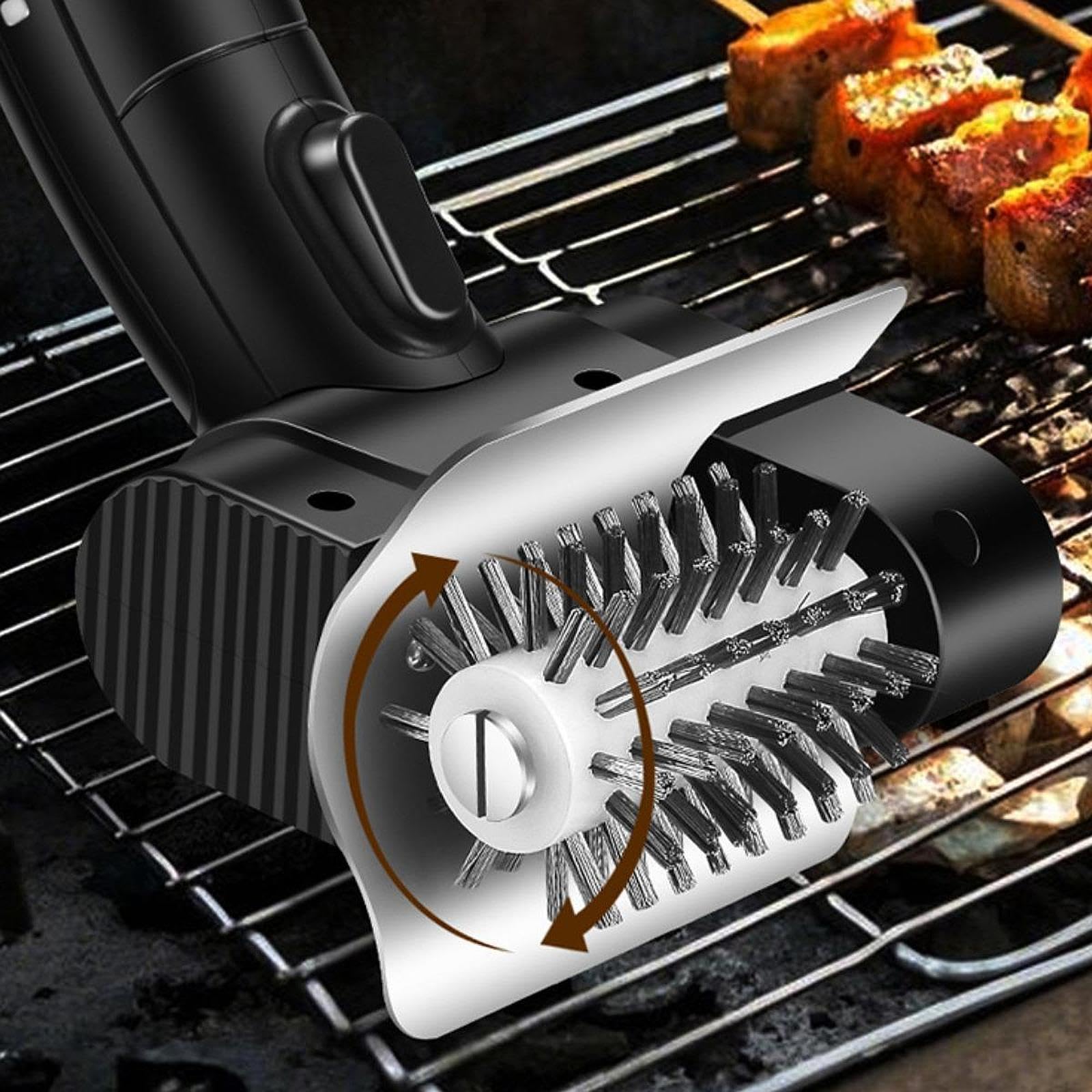 Qianly Cepillo Eléctrico para Parrilla, Práctico Cepillo Limpiador para Barbacoa, Ideal para Planchas de Jardín Y Picnic.